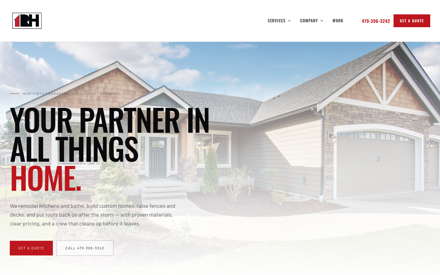 1RH website homepage designed by Elemental